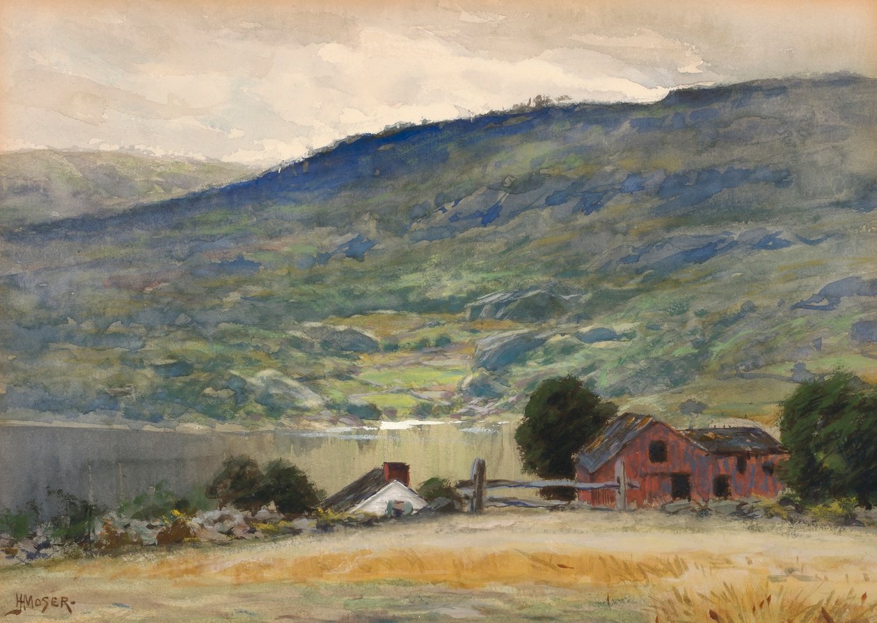 Heuvel en meer door James Henry Moser
