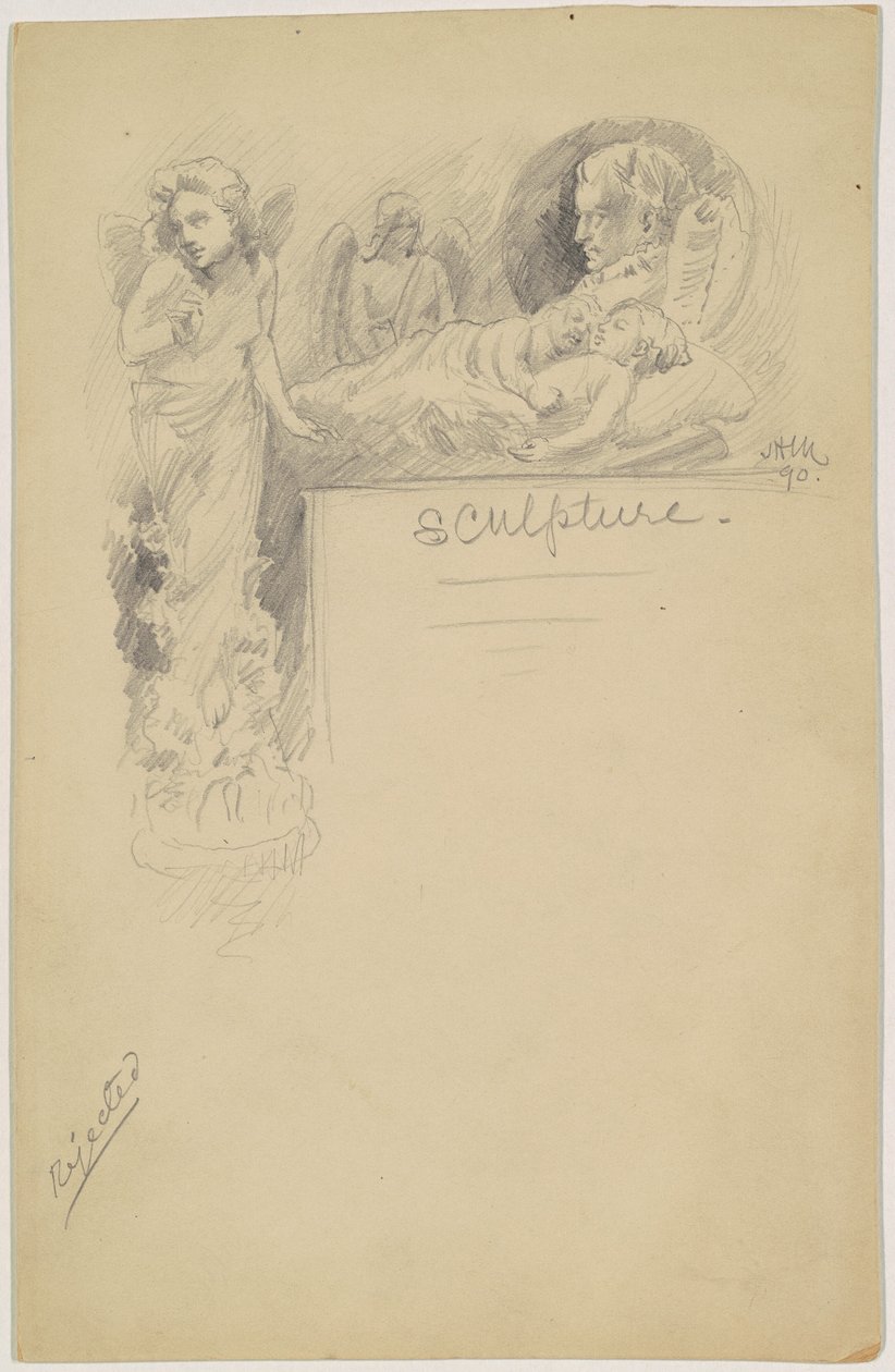 Studie voor "Beeldhouwwerk" door James Henry Moser
