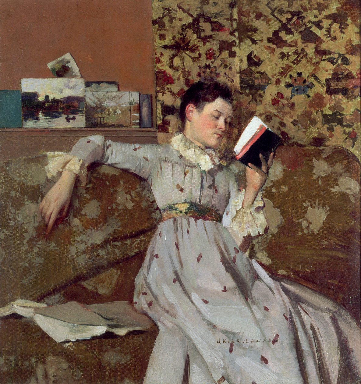 Caterina die een Boek Leest, c.1888 door James Kerr Lawson