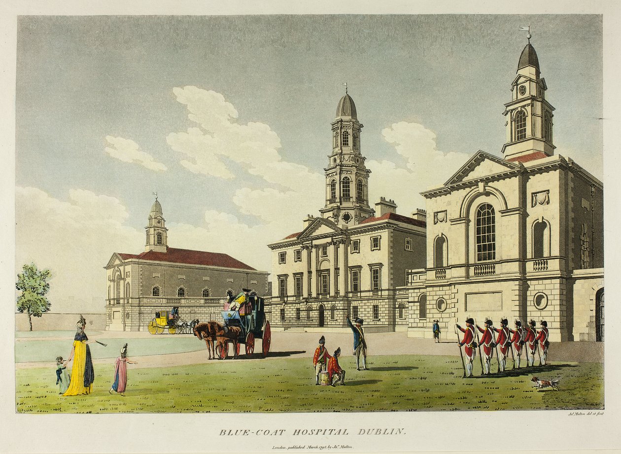 Blue-Coat Hospital, Dublin door James Malton