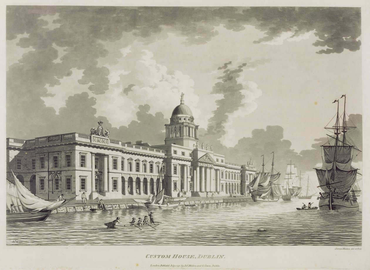 Het Douanehuis, Dublin, 1792 door James Malton