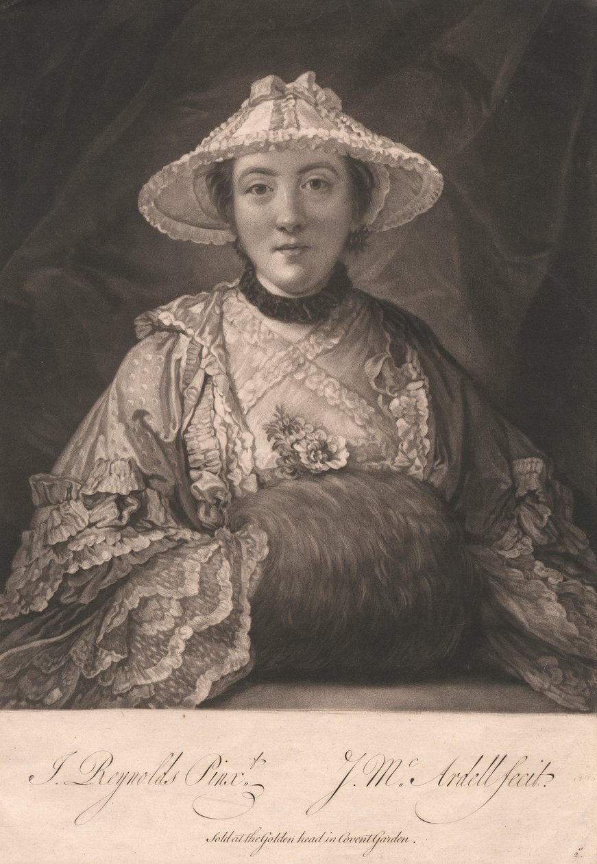 Lady Fenhoulet toen Miss Anne Day door James McArdell