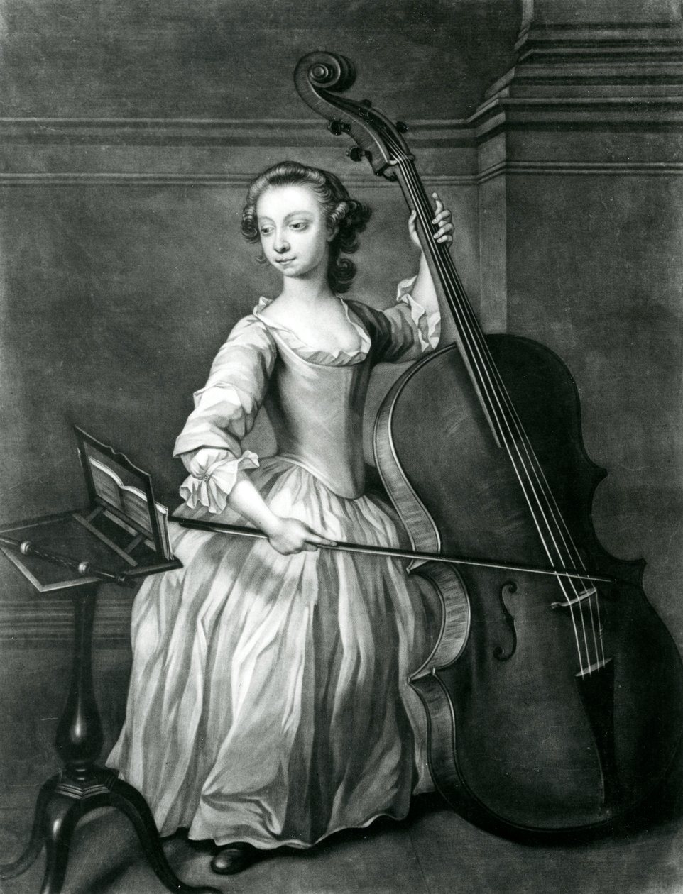 Portret van Benjamin Hallett (mezzotint) door James McArdell