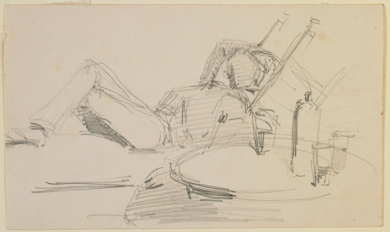 Een man liggend op een bed door James Abbott McNeill Whistler