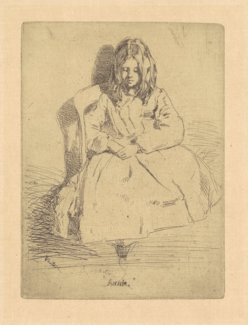 Annie, zittend door James Abbott McNeill Whistler