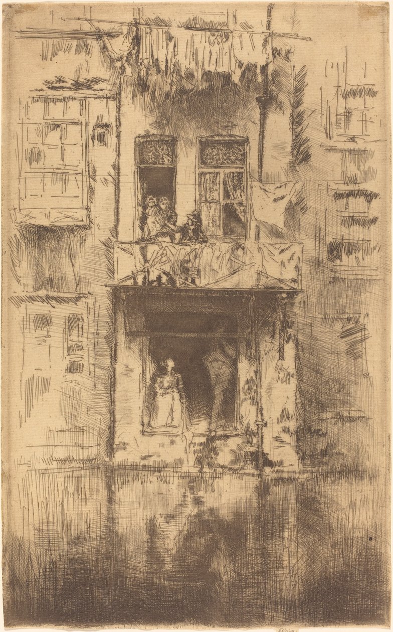 Balkon, Amsterdam door James Abbott McNeill Whistler