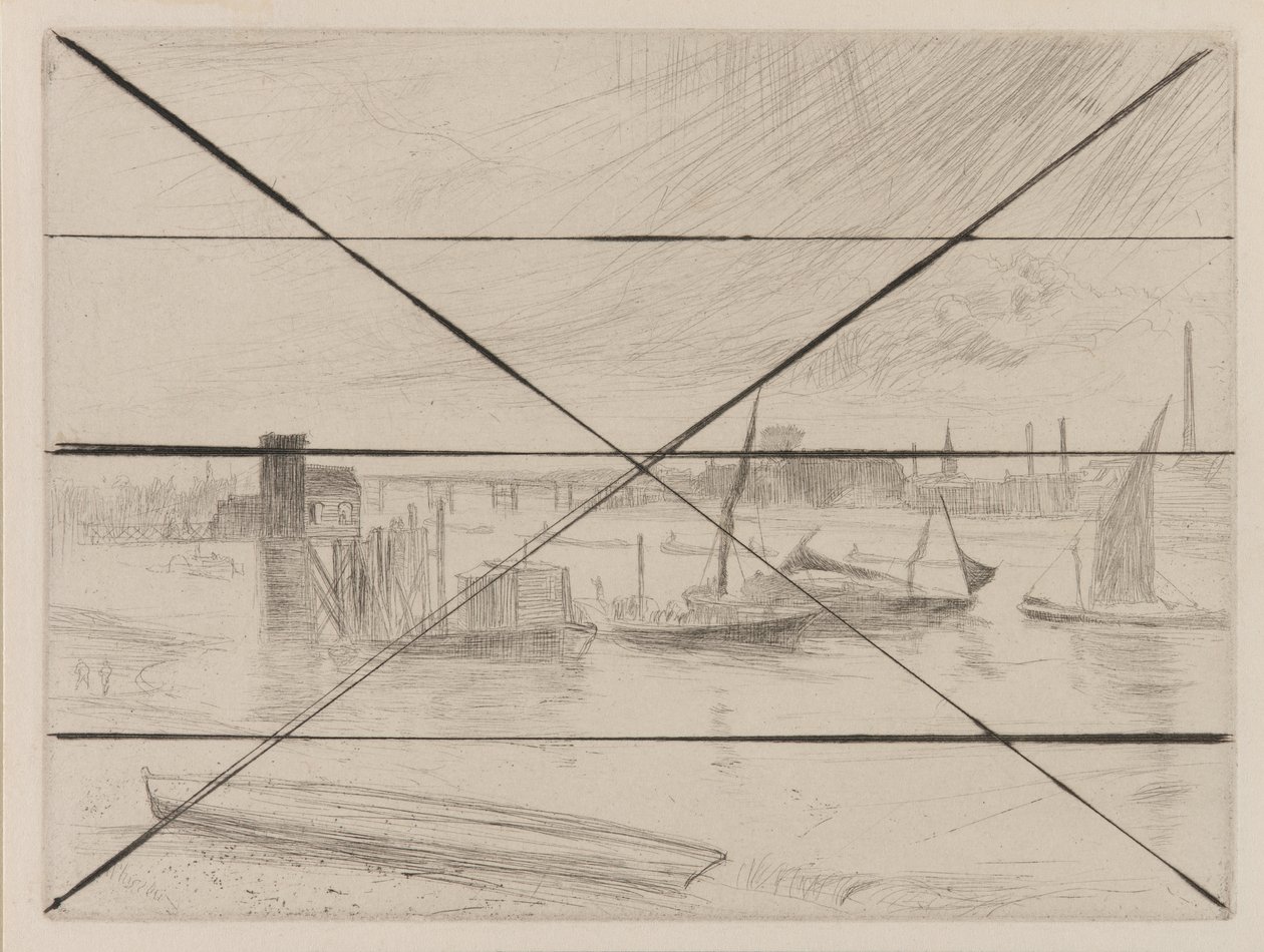 Battersea Dageraad (Cadogan Pier) door James Abbott McNeill Whistler