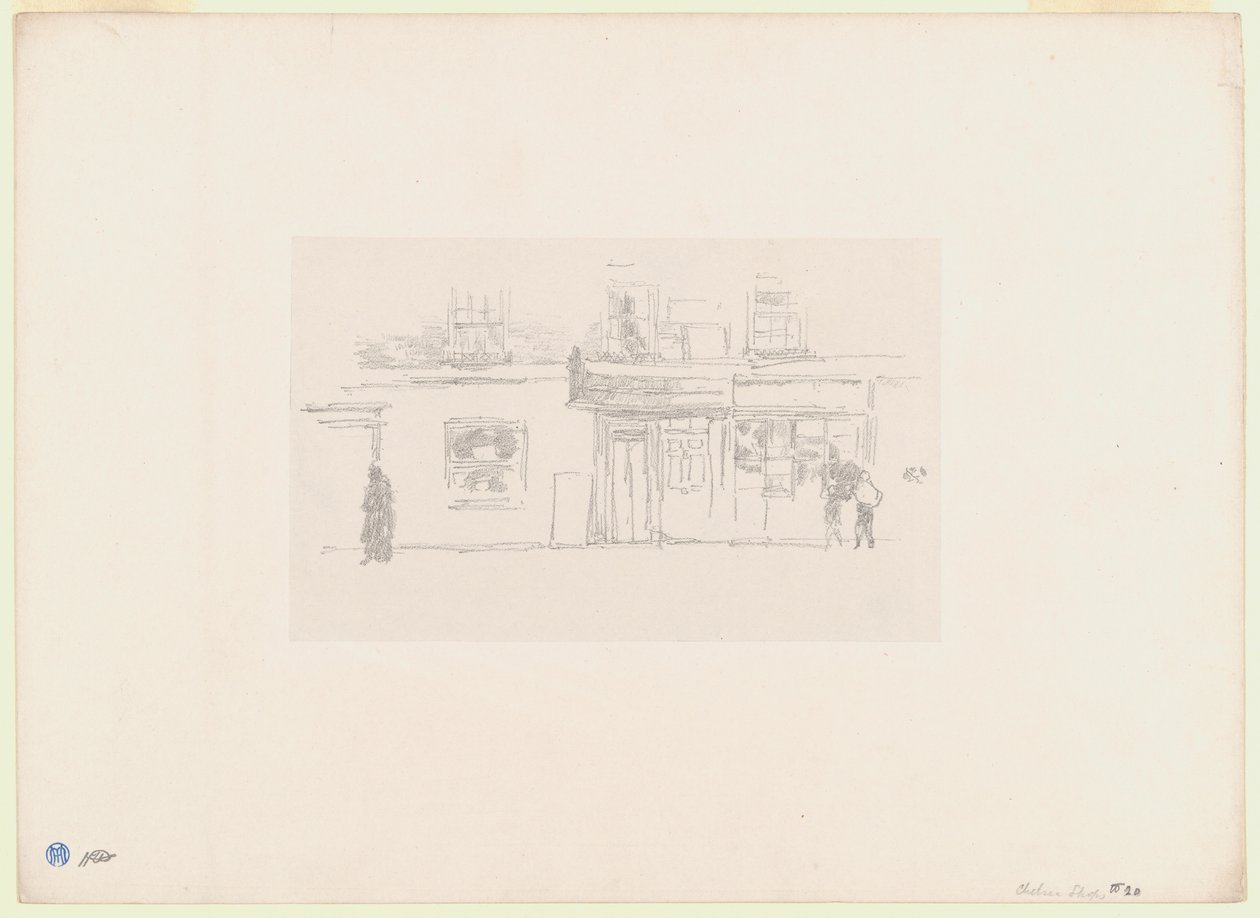 Winkels in Chelsea door James Abbott McNeill Whistler
