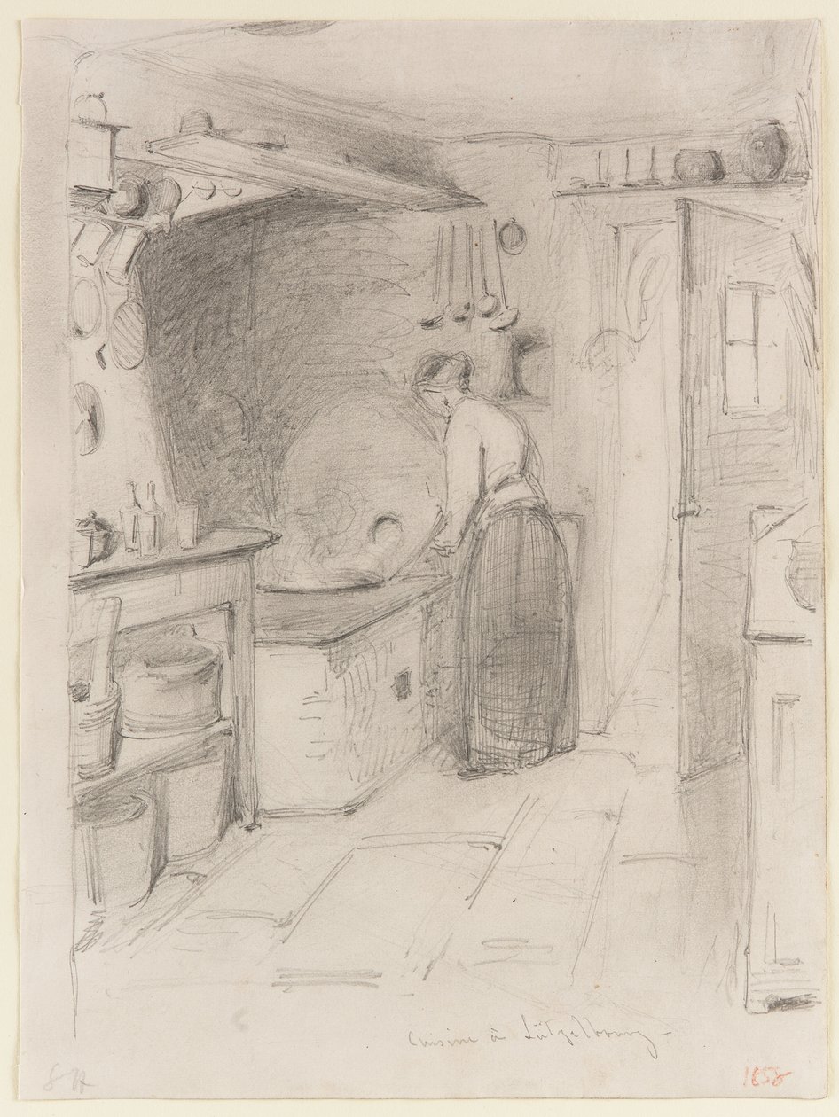 Keuken in Lutzelbourg door James Abbott McNeill Whistler
