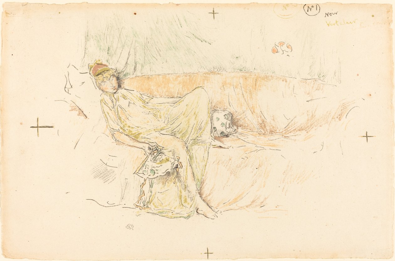 Geklede Figuur, Liggend door James Abbott McNeill Whistler
