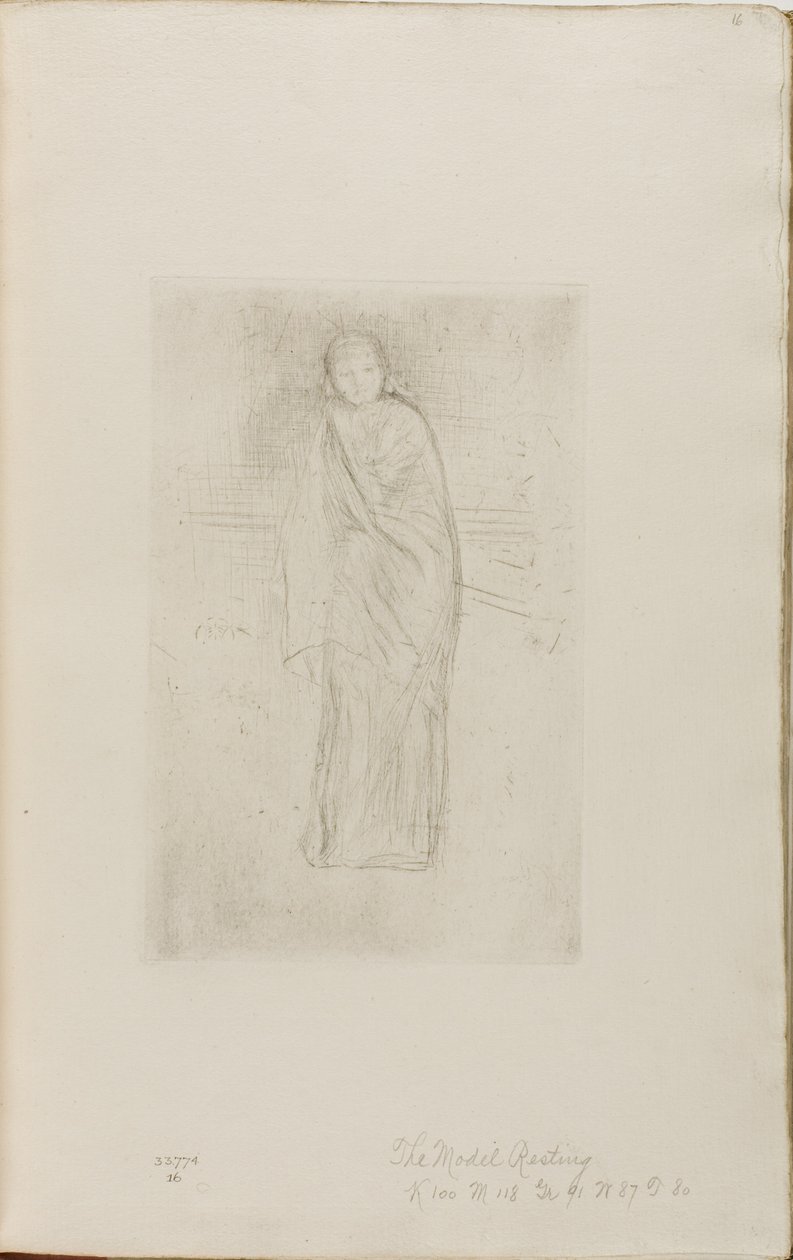 Gedrapeerd model door James Abbott McNeill Whistler