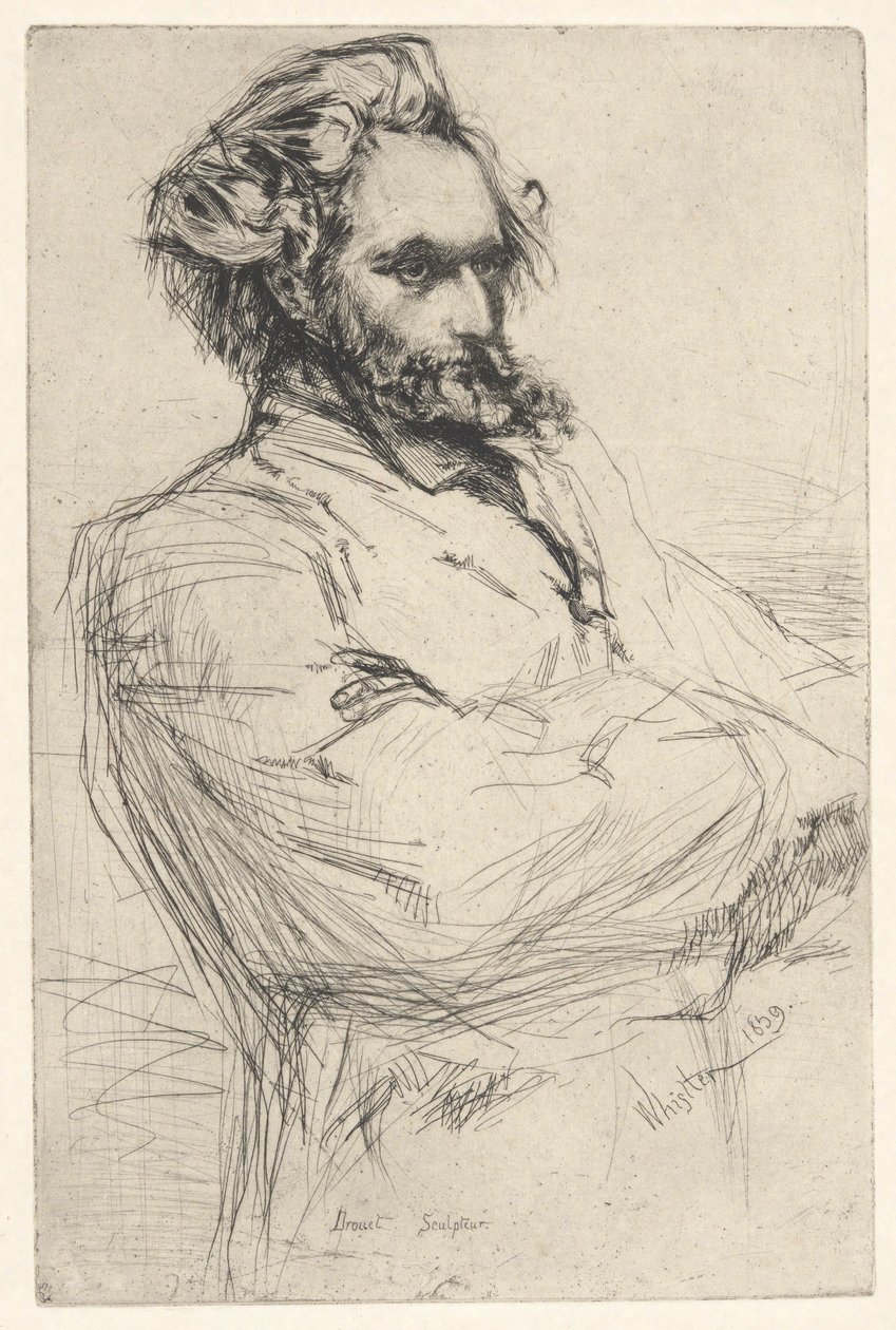 Drouet, beeldhouwer door James Abbott McNeill Whistler