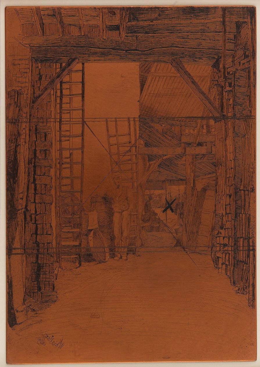 Etsplaat: De Kalkbrander door James Abbott McNeill Whistler