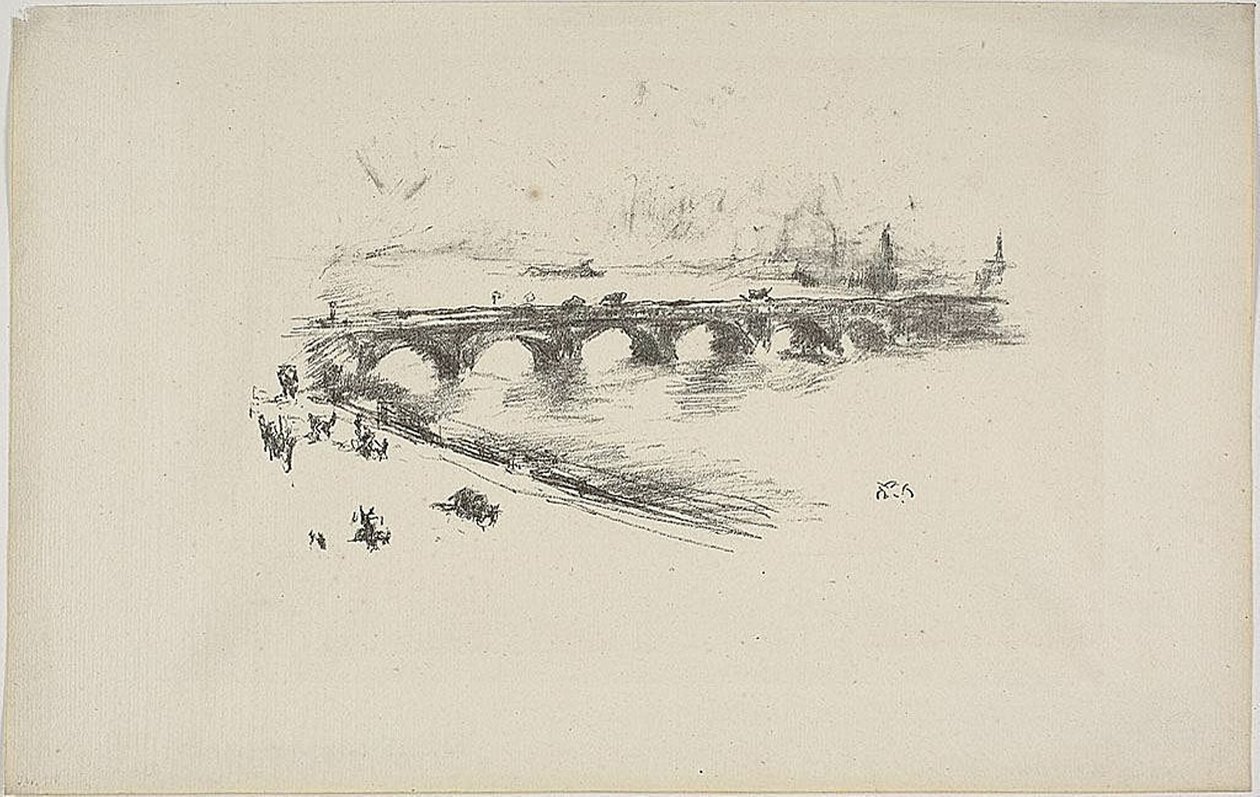 Avond, Little Waterloo Bridge door James Abbott McNeill Whistler