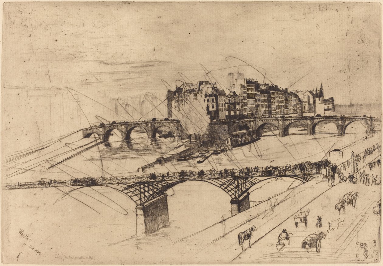 Île de la Cité, Parijs door James Abbott McNeill Whistler