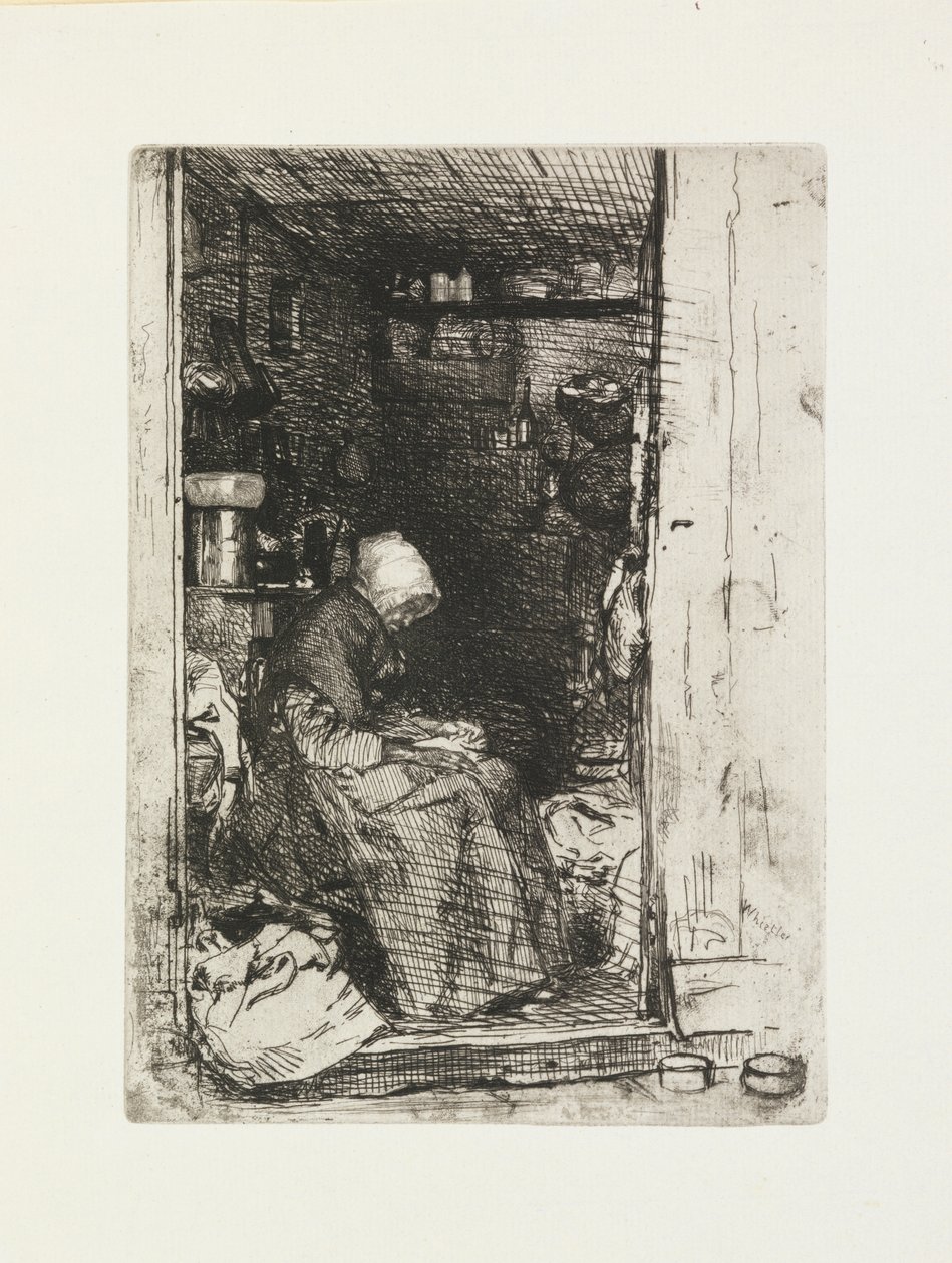 De oude vrouw met lompen door James Abbott McNeill Whistler