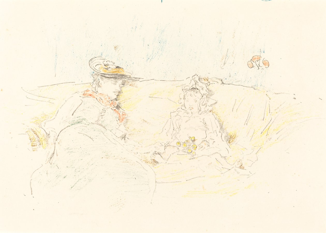 Dame en kind door James Abbott McNeill Whistler