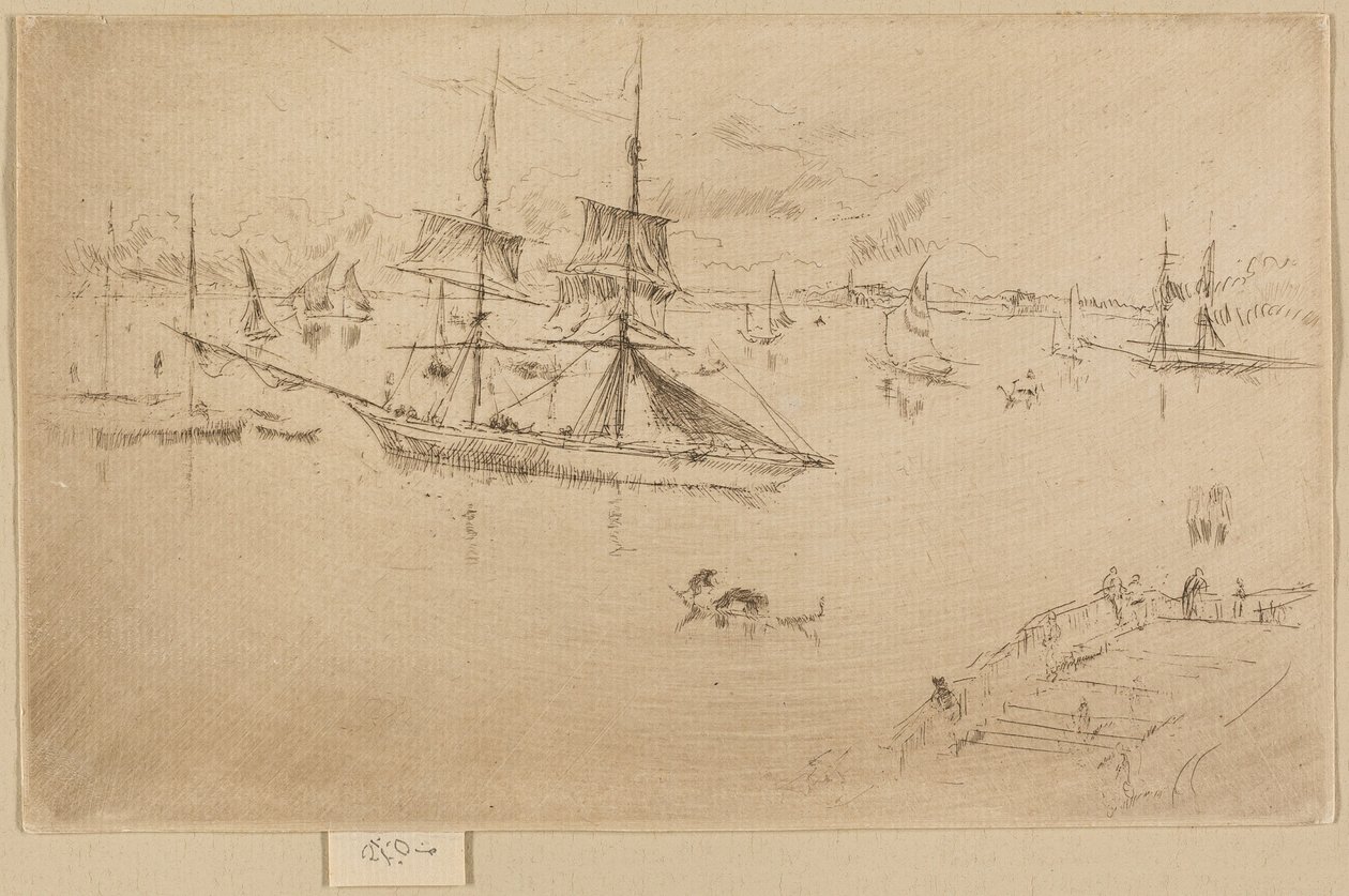 Lagune--middag door James Abbott McNeill Whistler