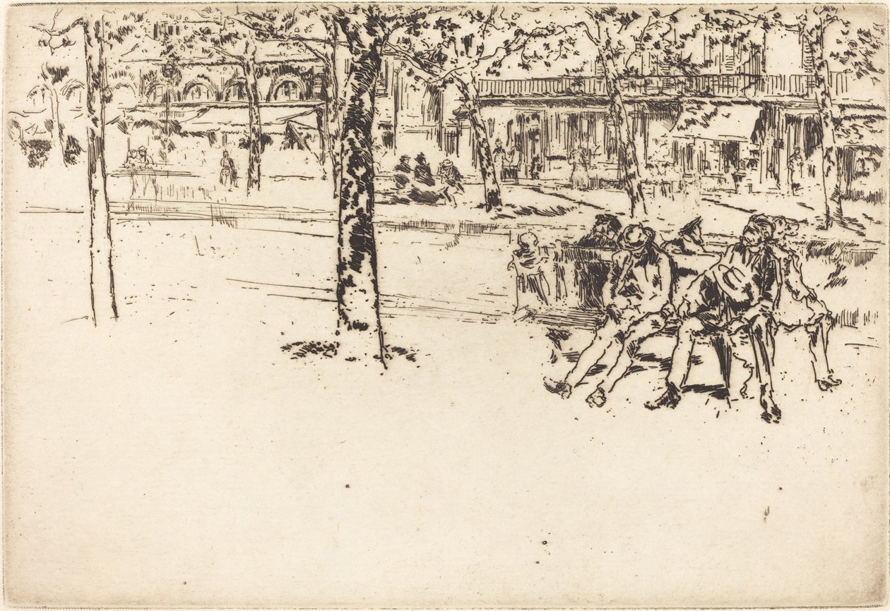 Le Boulevard Poissonnière door James Abbott McNeill Whistler