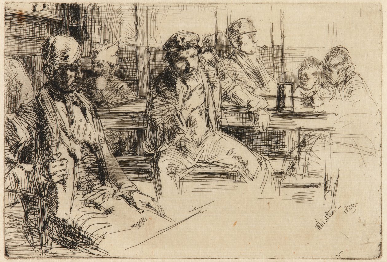 Havenarbeiders door James Abbott McNeill Whistler