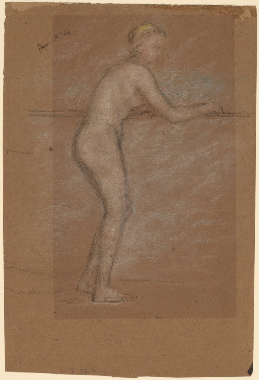 Naakt Leunend op een Reling (recto) door James Abbott McNeill Whistler