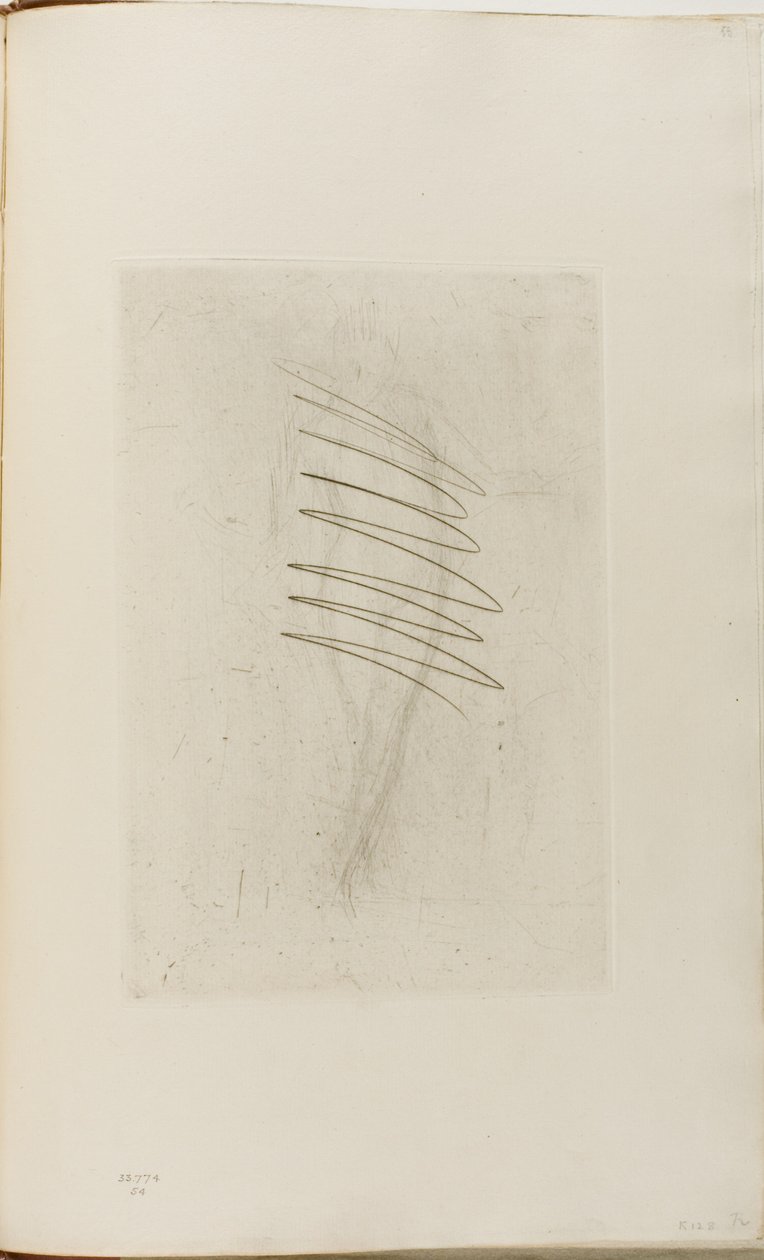 Naakte vrouw staand, hand op heup door James Abbott McNeill Whistler