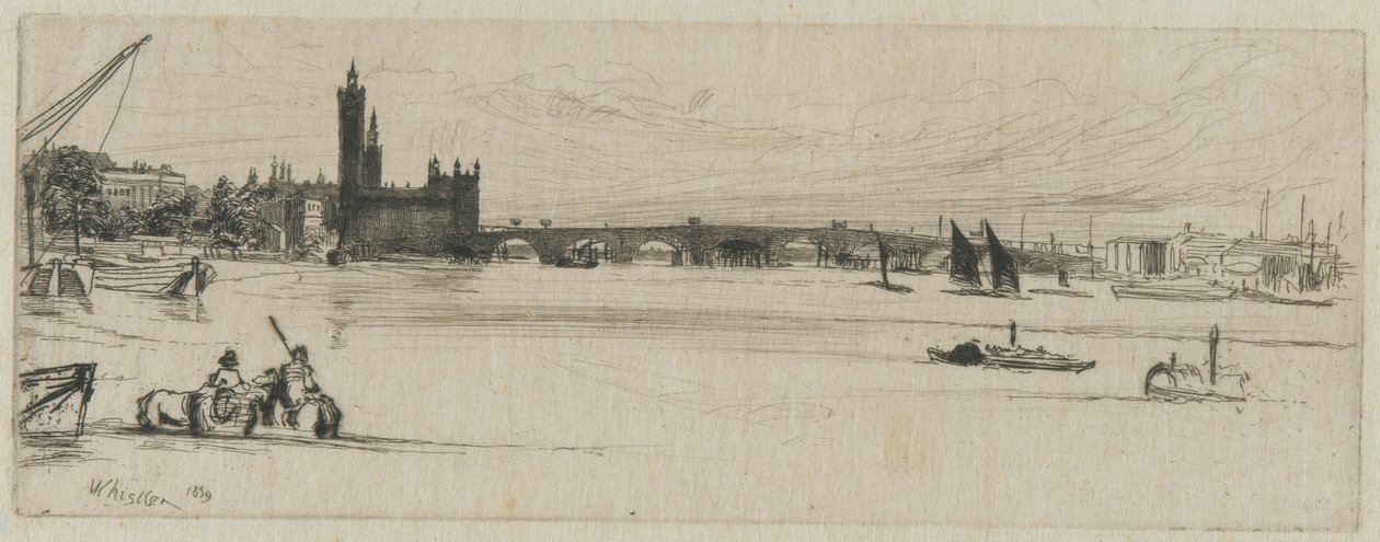 Oude Westminster Bridge door James Abbott McNeill Whistler