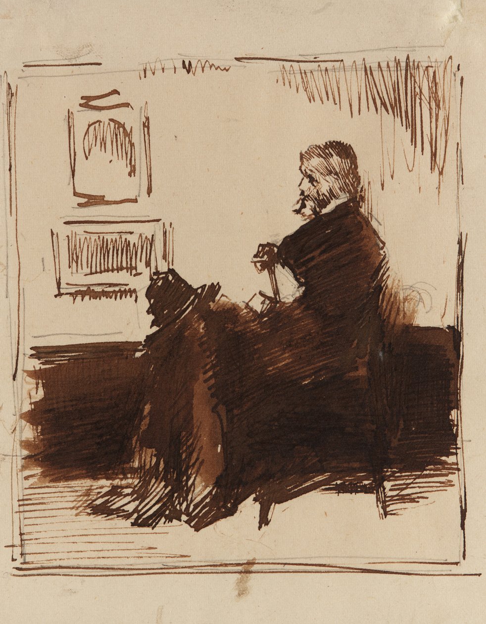 Portretschets van Thomas Carlyle door James Abbott McNeill Whistler