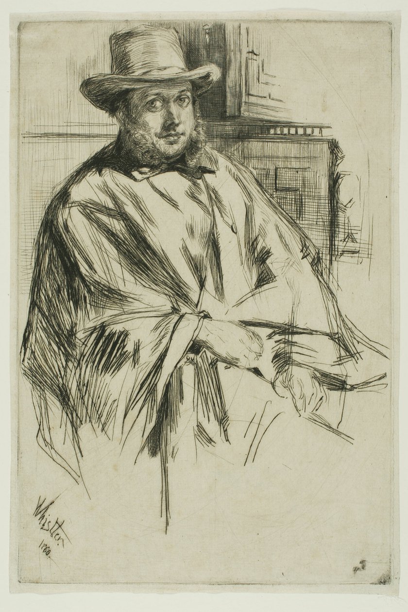 Portret van een man door James Abbott McNeill Whistler