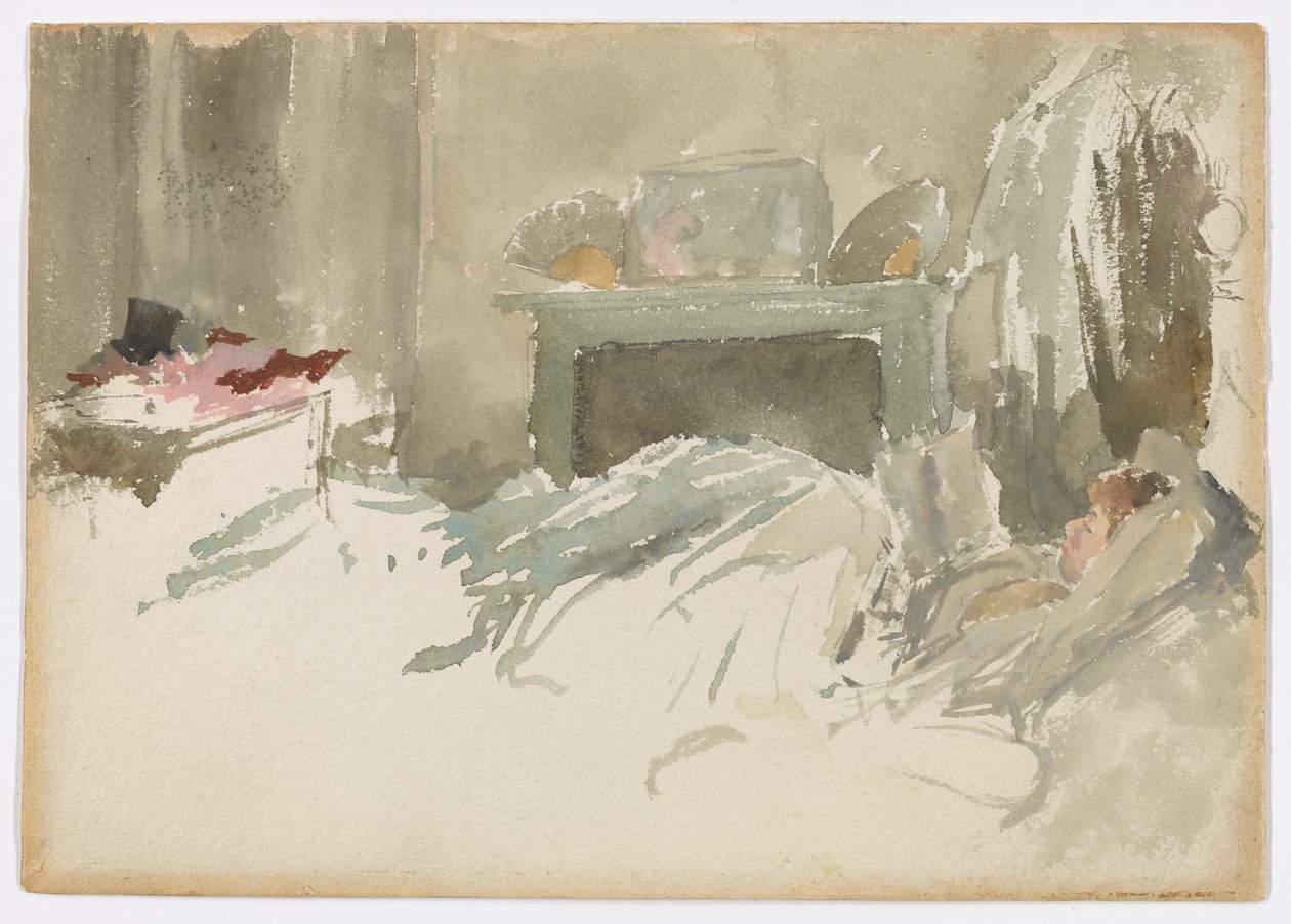 Rustend in bed door James Abbott McNeill Whistler