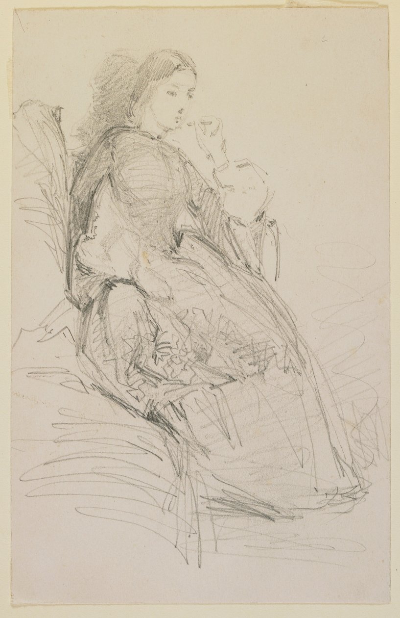 Zittende Vrouw, Rokend door James Abbott McNeill Whistler