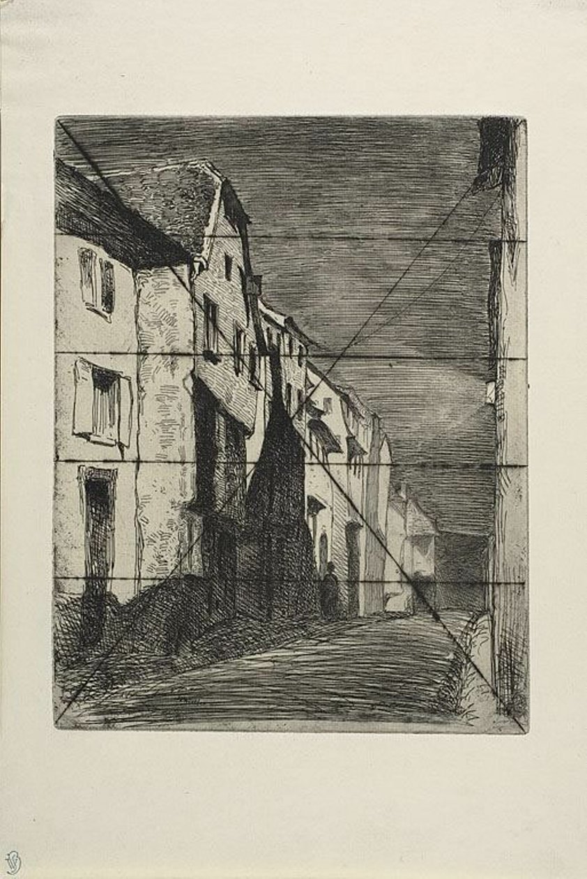 Straat in Saverne door James Abbott McNeill Whistler