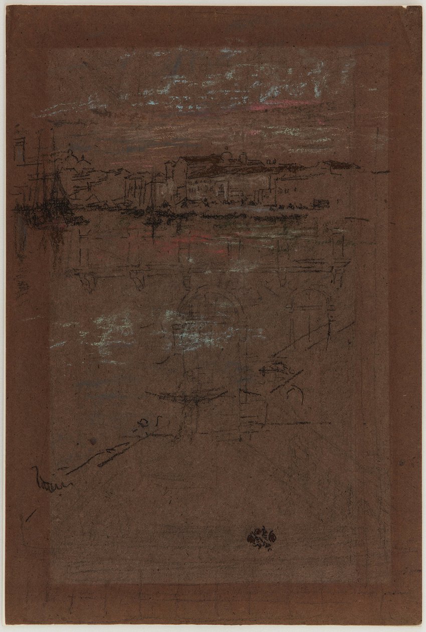 Zonsondergang, in rood en bruin door James Abbott McNeill Whistler