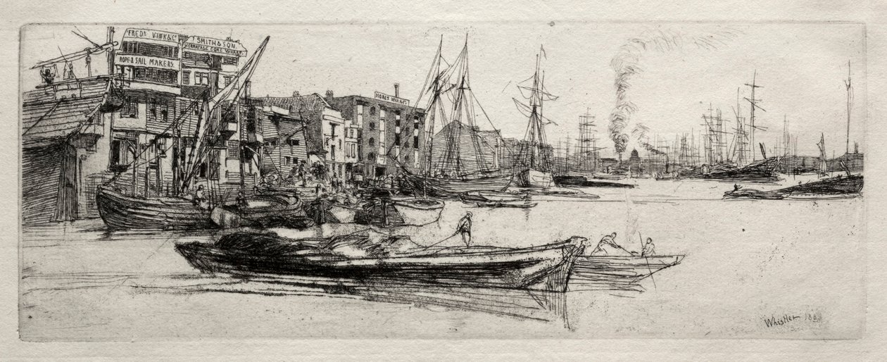 Theems Magazijn door James McNeill Whistler