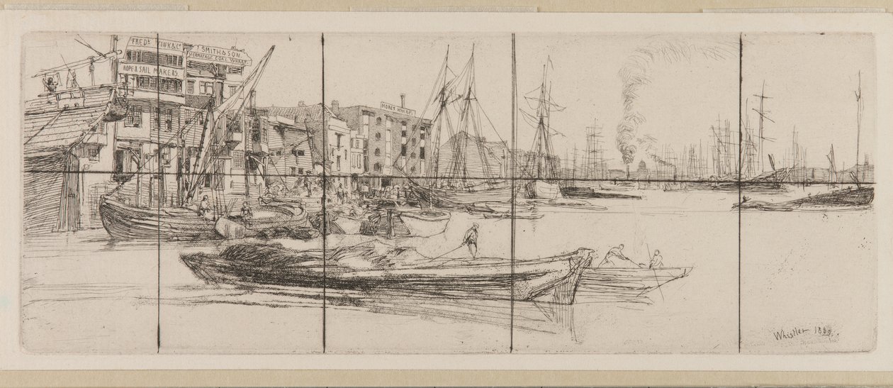 Theems pakhuizen door James Abbott McNeill Whistler