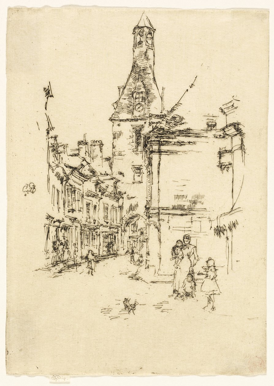 De Klokkentoren - Amboise door James Abbott McNeill Whistler