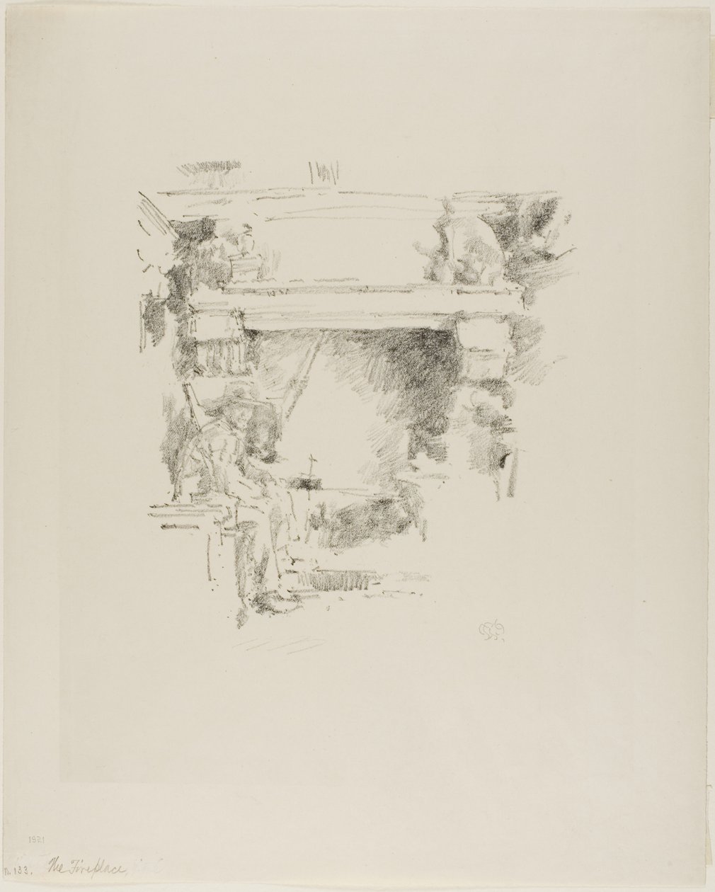 De open haard door James Abbott McNeill Whistler