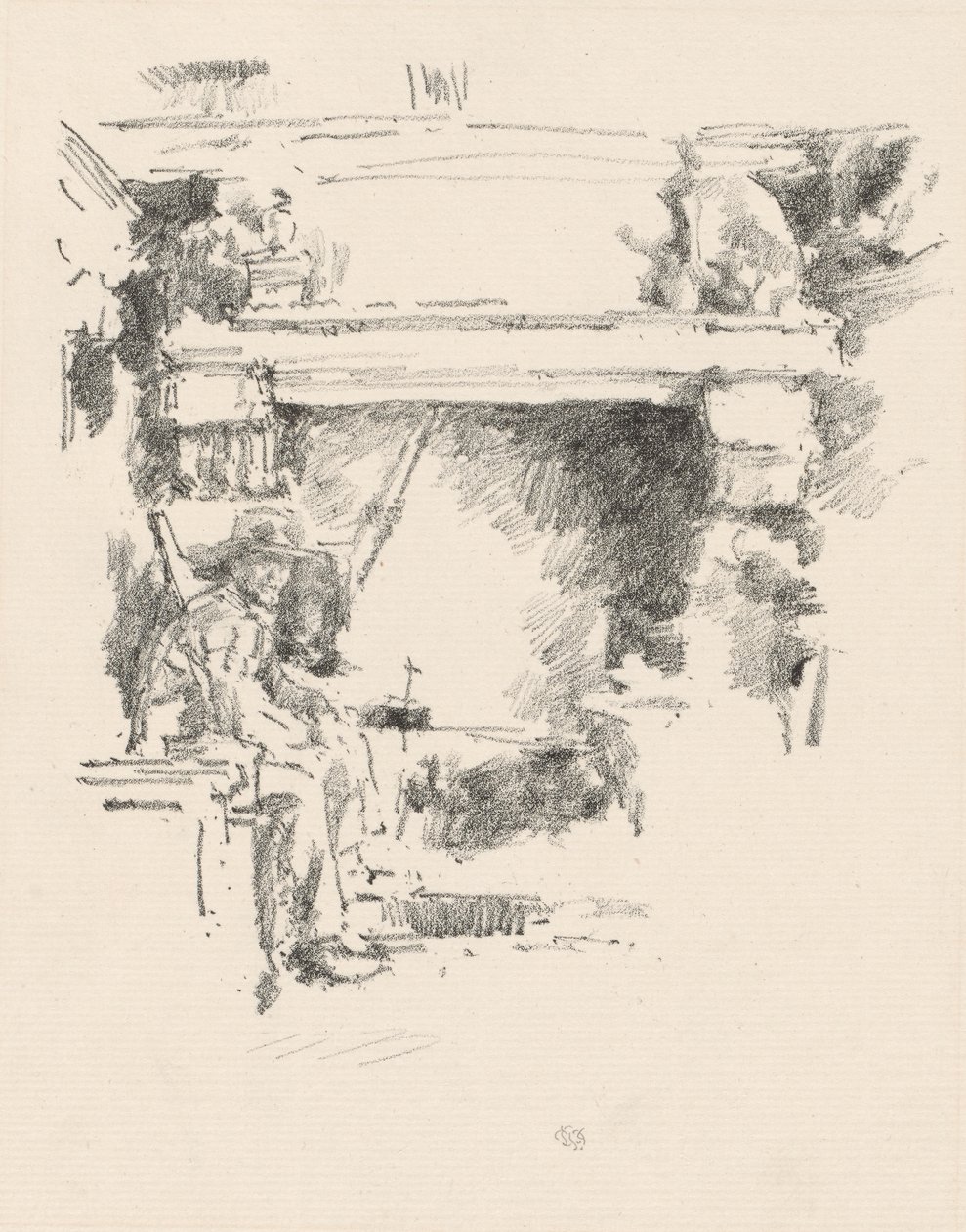 De open haard door James McNeill Whistler