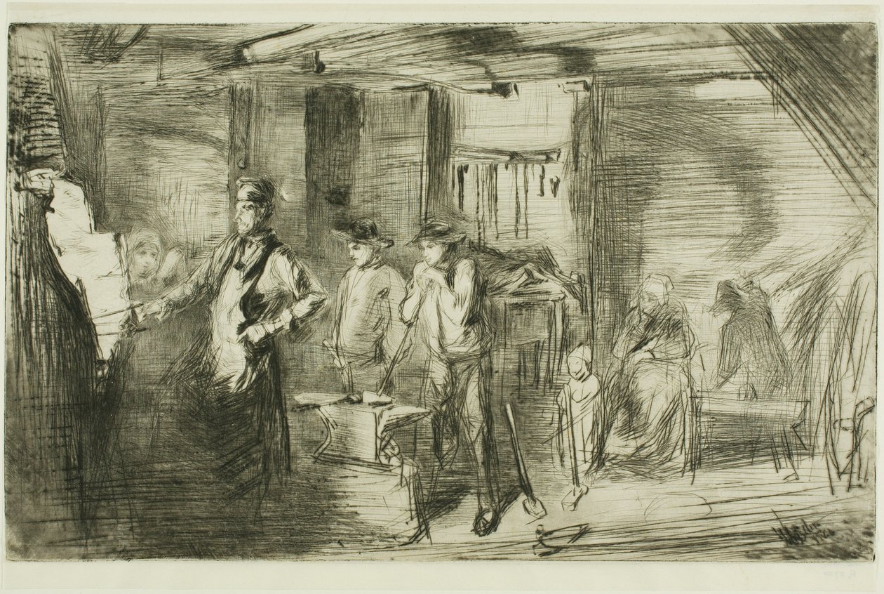 De smederij door James Abbott McNeill Whistler