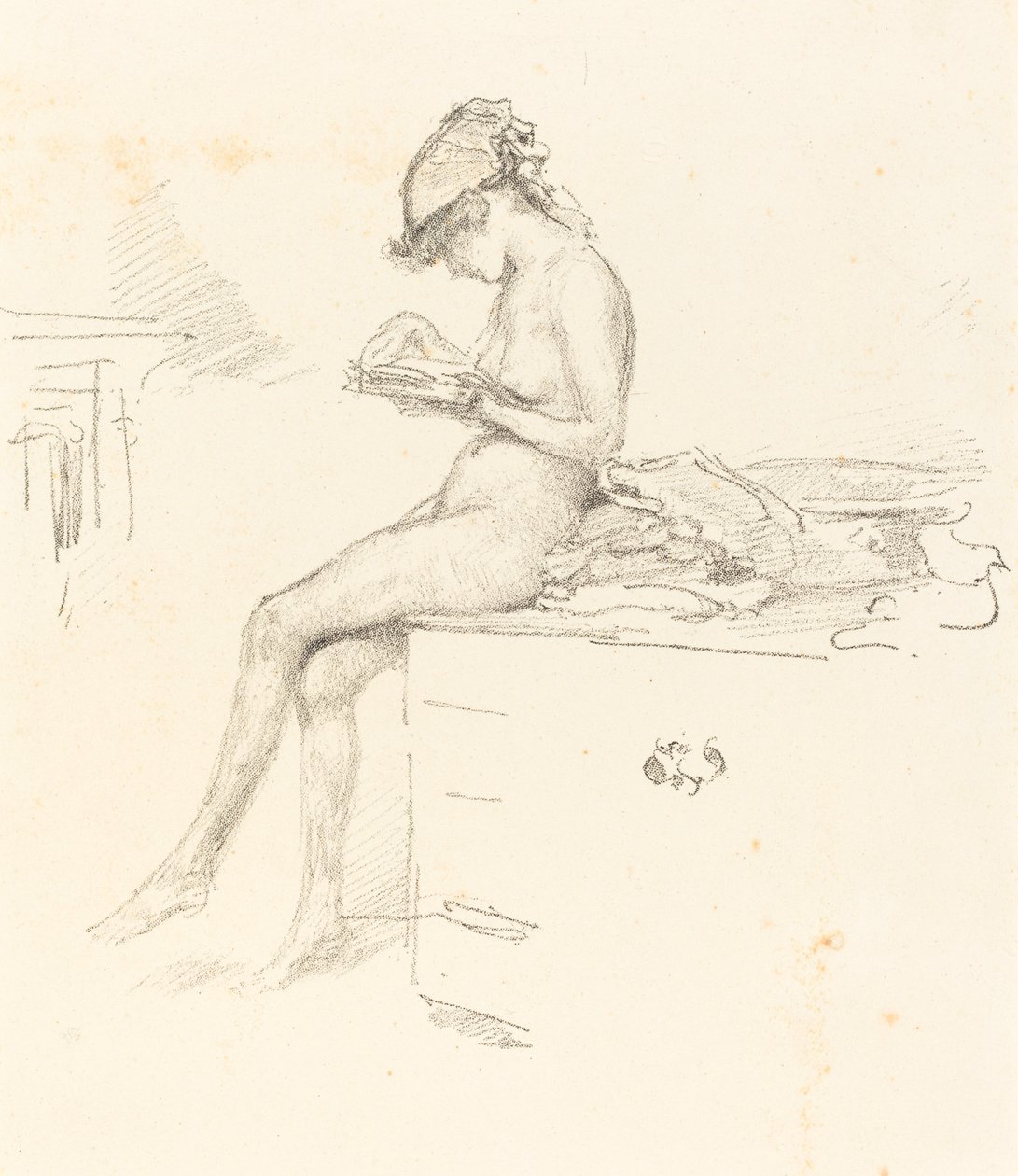Het Kleine Naaktmodel, Lezend door James Abbott McNeill Whistler