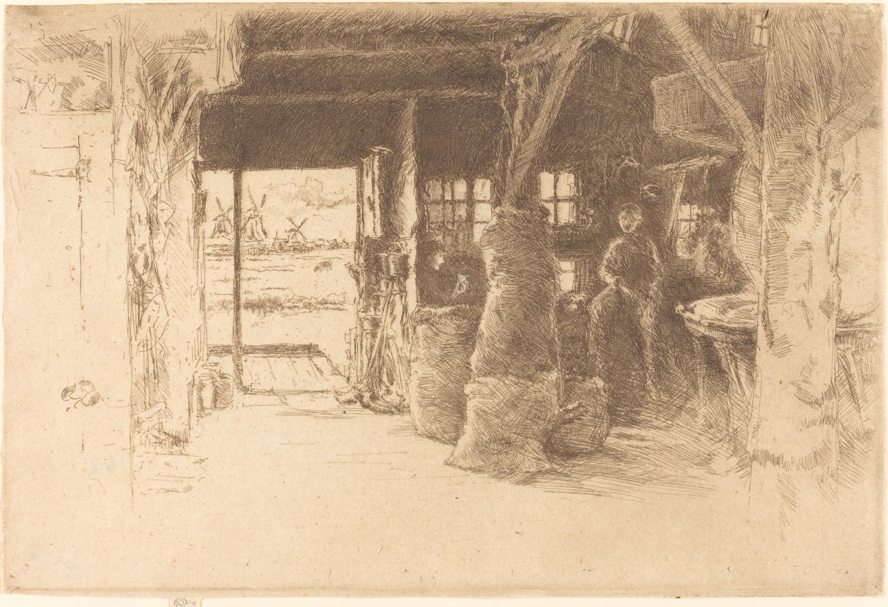 De molen door James Abbott McNeill Whistler