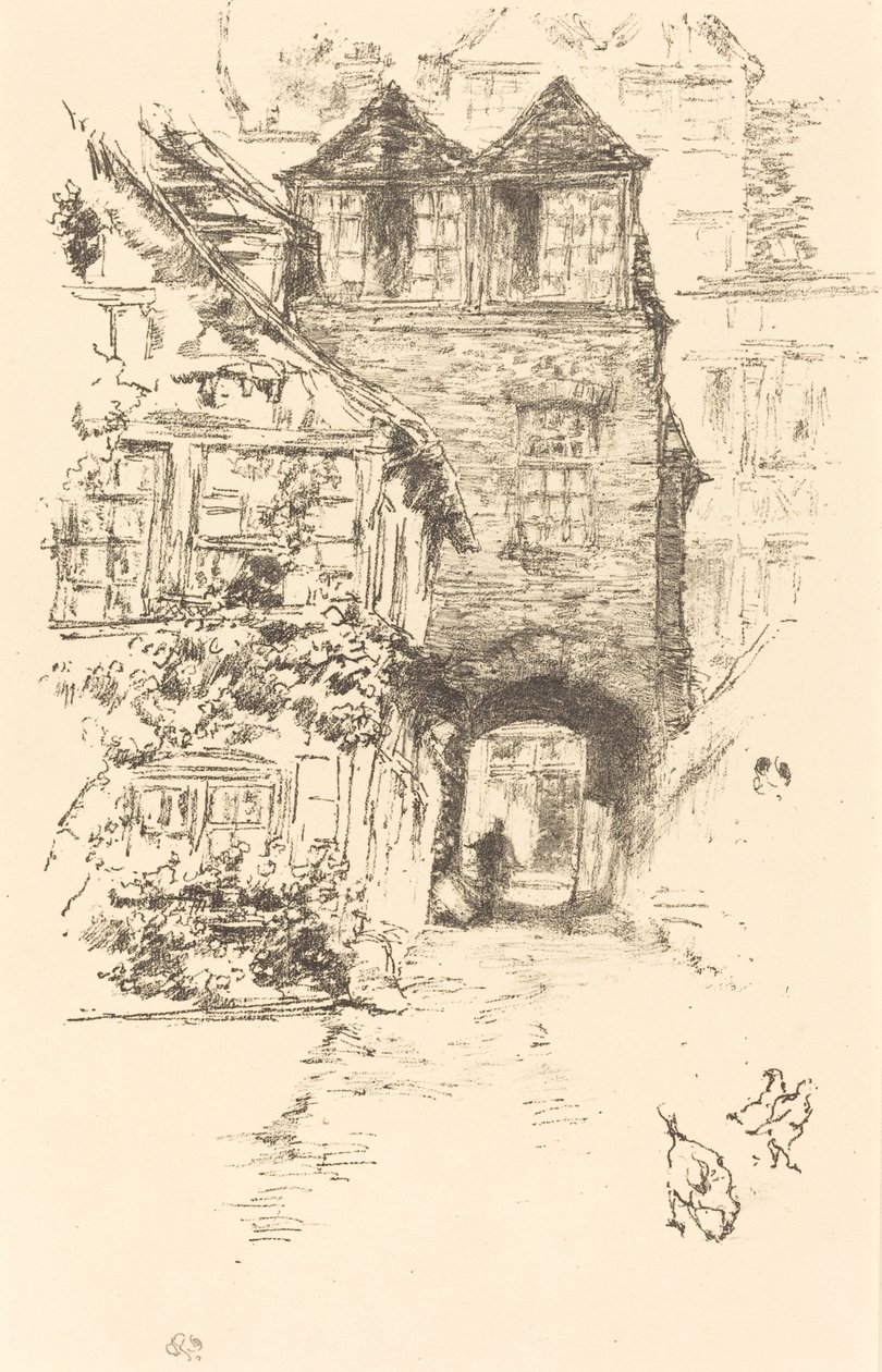 Het Priesterhuis, Rouen door James Abbott McNeill Whistler