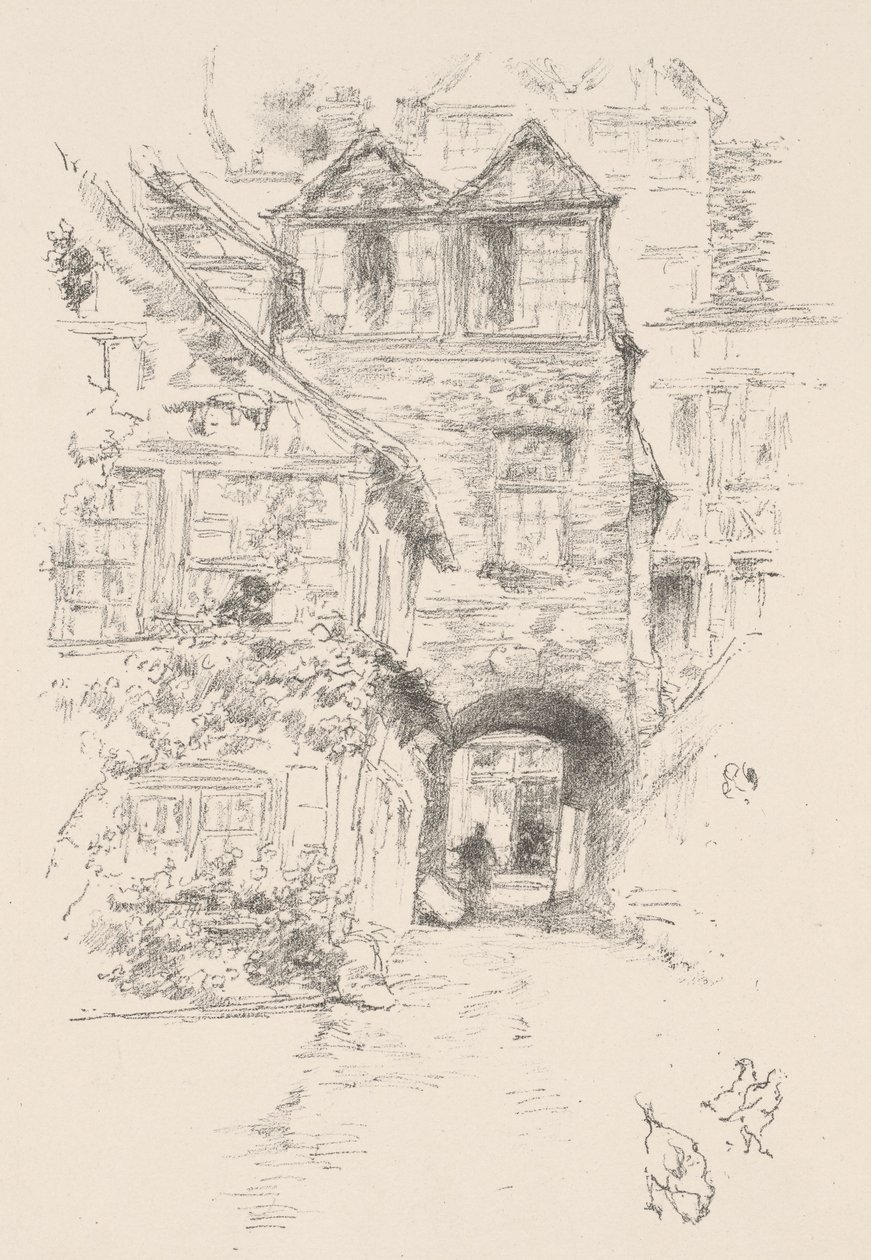 Het huis van de priester, Rouen door James McNeill Whistler