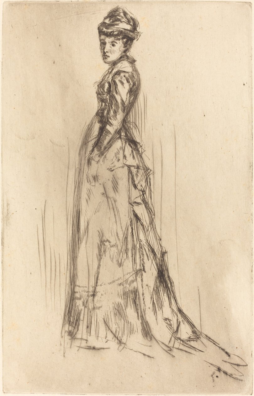 De zijden jurk door James Abbott McNeill Whistler