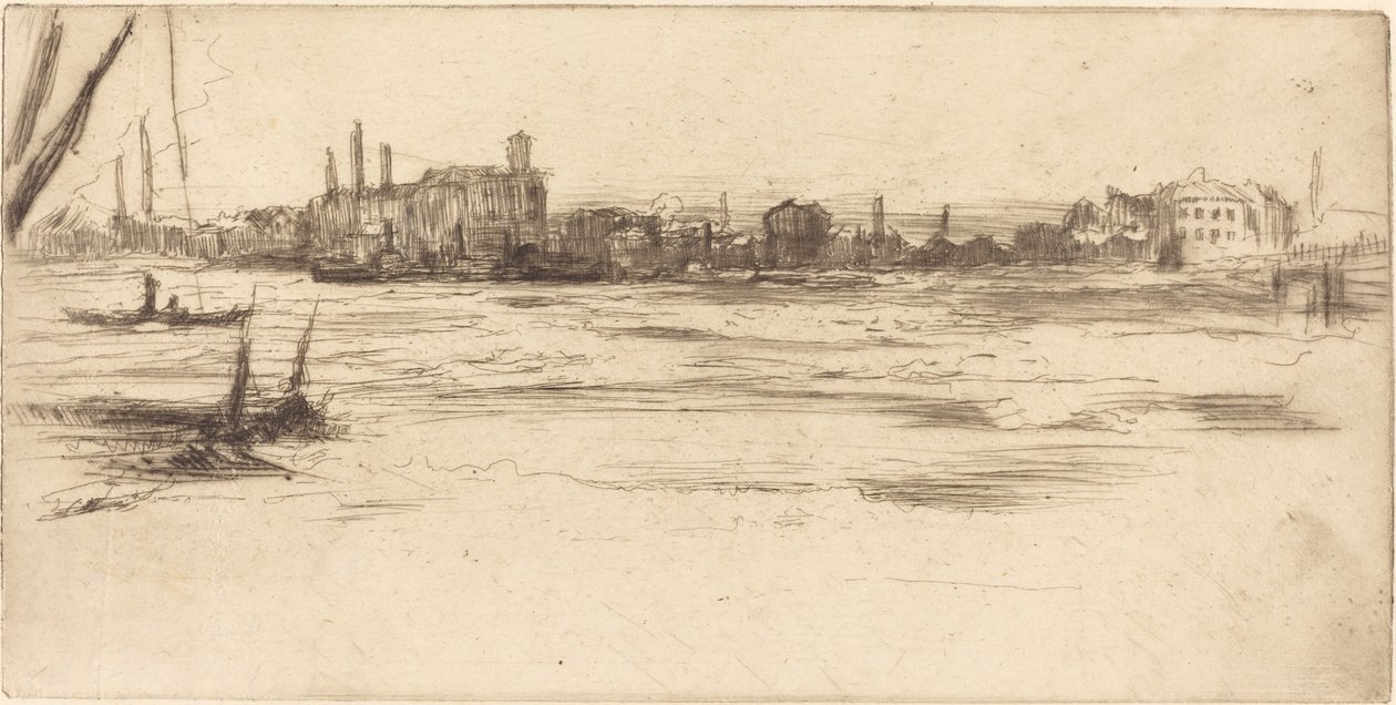 De onrustige Theems door James Abbott McNeill Whistler