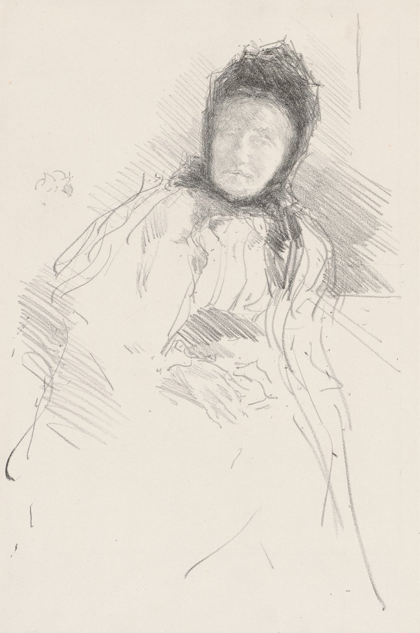 Onafgewerkte schets van Lady Haden door James Abbott McNeill Whistler