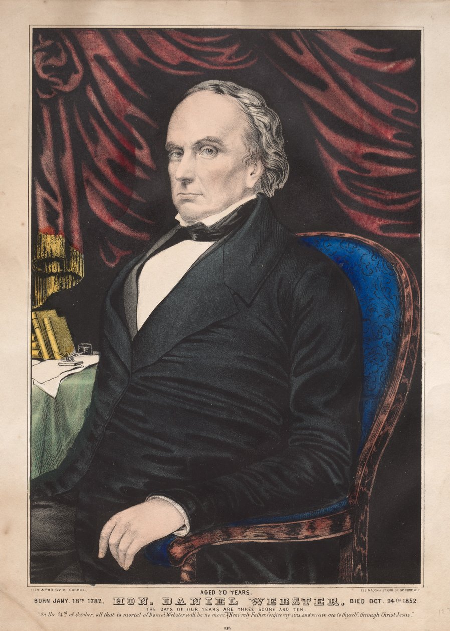 Hon. Daniel Webster, 70 jaar oud door James Merritt Ives