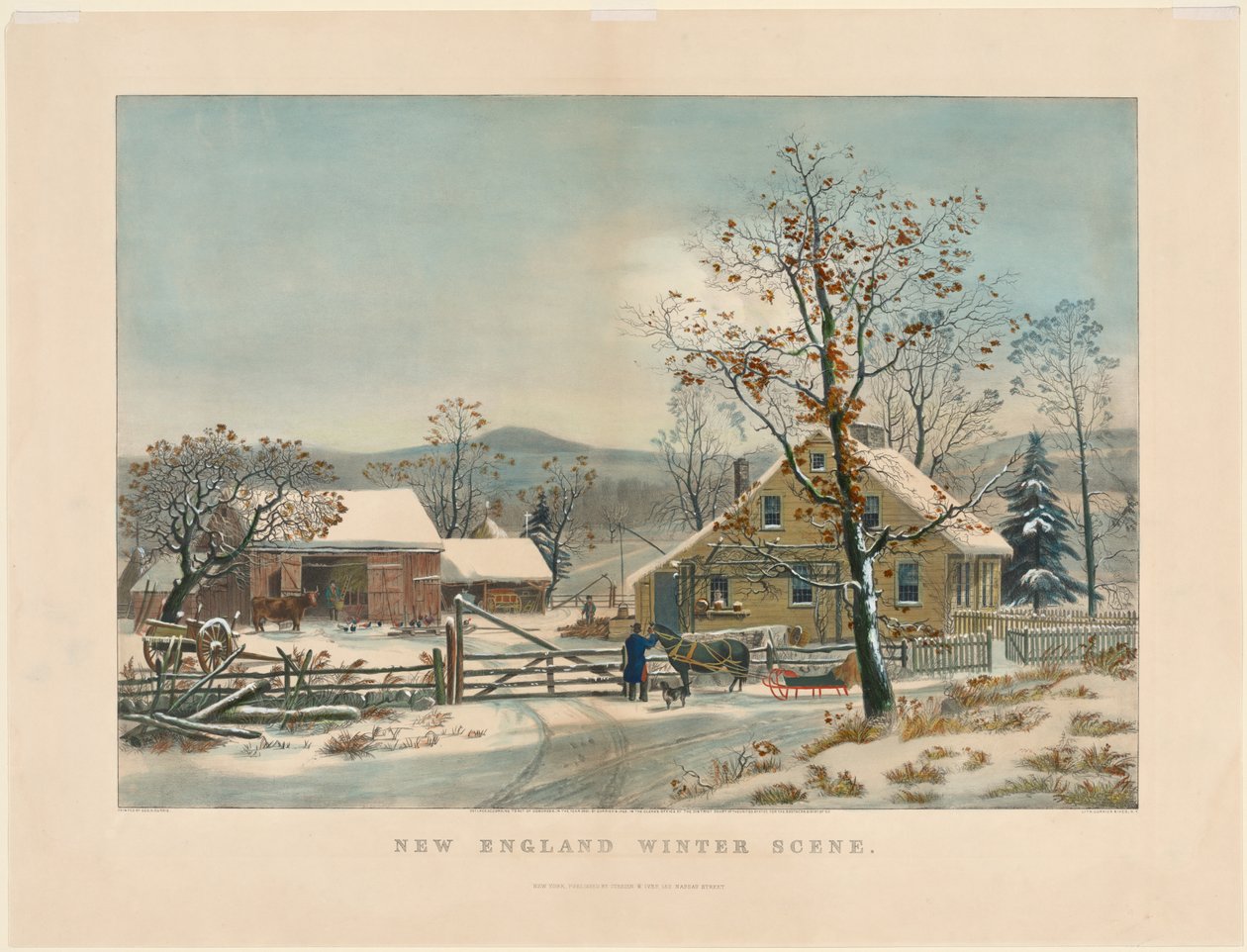 Nieuw-Engelse Winterscène, 1861 door James Merritt Ives