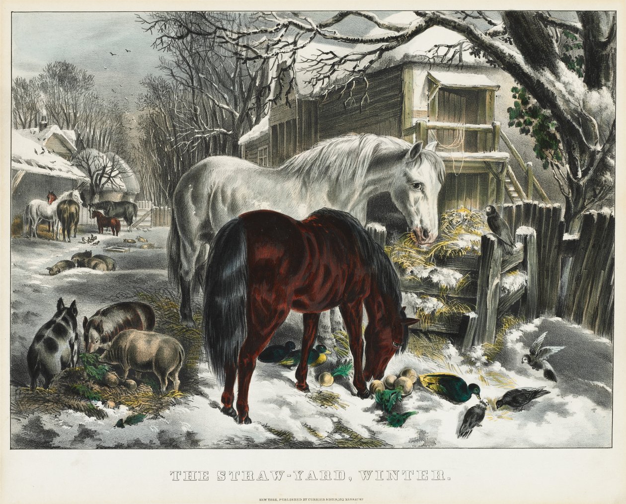 Stro-werf, Winter door James Merritt Ives