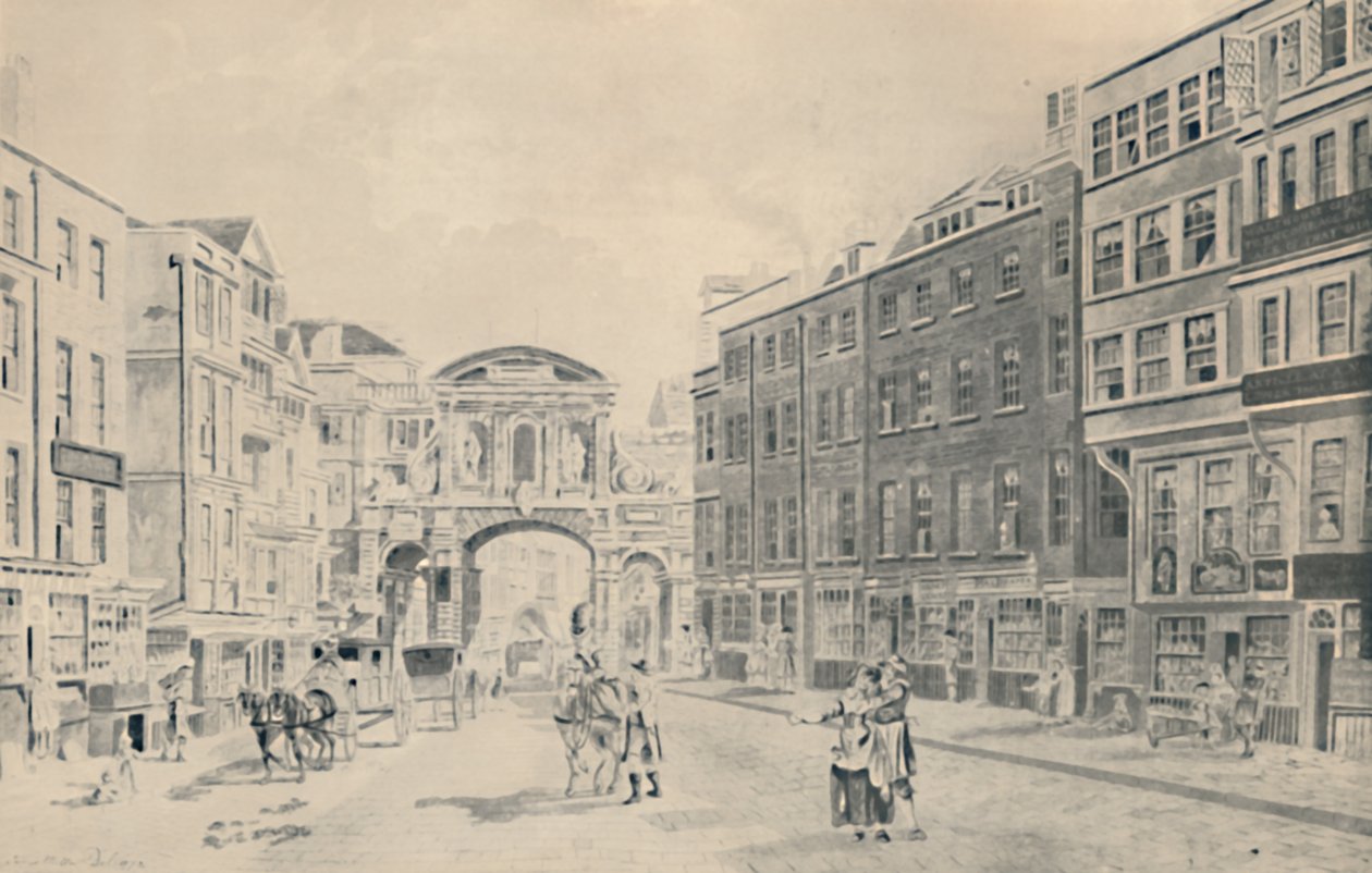 West van Temple Bar, 1772, 1920 door James Miller
